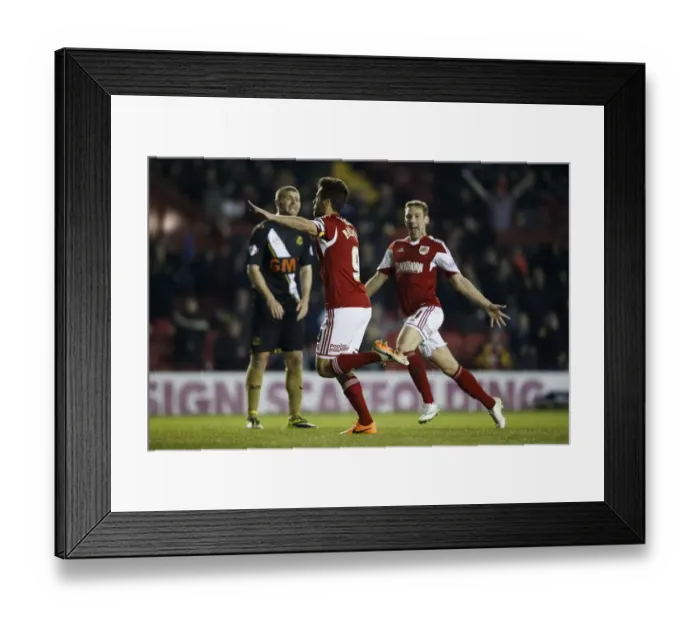 Framed Print : Sam Baldock's Hat-Trick: 3-0 Lead for Bristol City over Port Vale