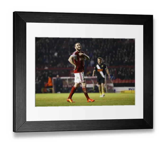 Framed Print : Bristol City Forward Martin Paterson Watching the Action Against Port Vale, Sky Bet League One, 2014