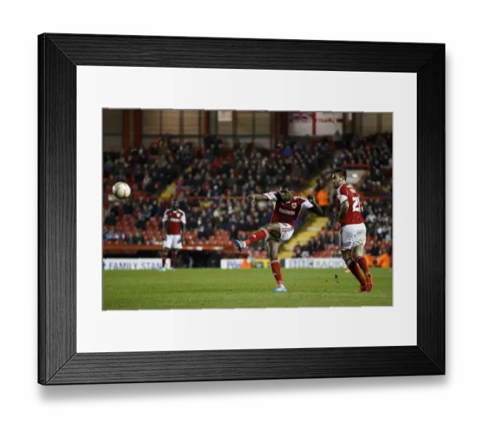 Framed Print : Jay Emmanuel-Thomas Scores Free Kick: Bristol City Leads Port Vale 4-0 Framed Print : Jay Emmanuel-Thomas Scores Free Kick: Bristol City Leads Port Vale 4-0