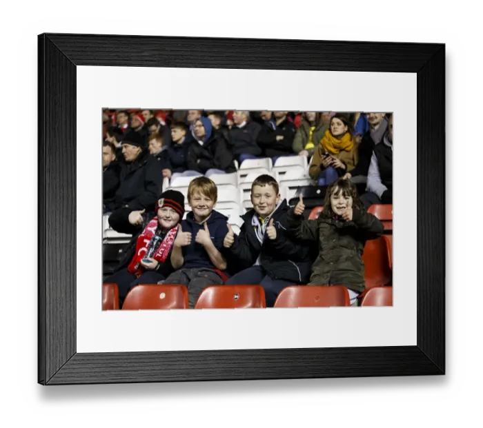 Framed Print : Five-Star Start: Young Fans Delight as Bristol City Leads 5-0 against Port Vale