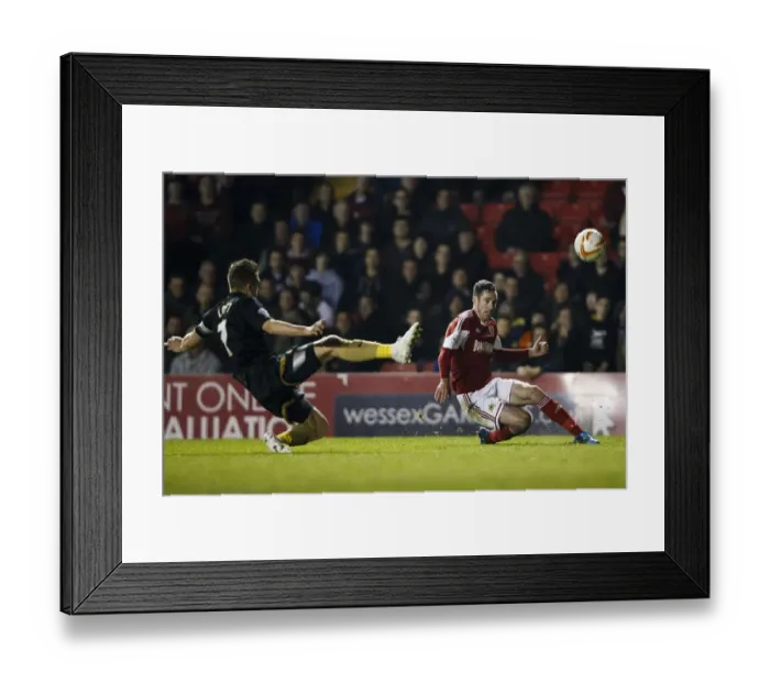 Framed Print : Bristol City vs Port Vale: Intense Moment as Greg Cunningham Crosses Amidst Doug Loft's Challenge Framed Print : Bristol City vs Port Vale: Intense Moment as Greg Cunningham Crosses Amidst Doug Loft's Challenge