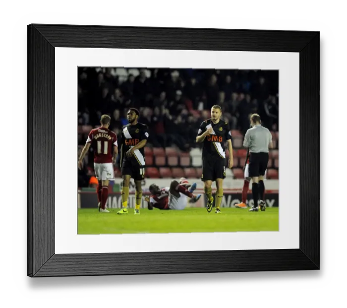 Framed Print : Bristol City vs Swindon Town: Carl Dickinson Red-Carded for Two Fouls on Jay Emmanuel-Thomas Framed Print : Bristol City vs Swindon Town: Carl Dickinson Red-Carded for Two Fouls on Jay Emmanuel-Thomas