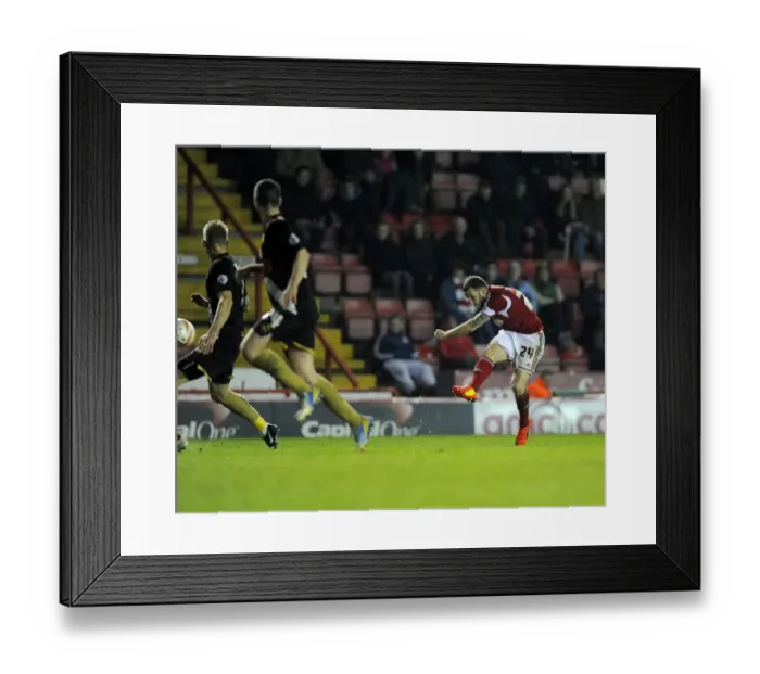 Framed Print : Martin Paterson's Shot: Intense Moment from Bristol City vs Swindon Town, Sky Bet League One Framed Print : Martin Paterson's Shot: Intense Moment from Bristol City vs Swindon Town, Sky Bet League One