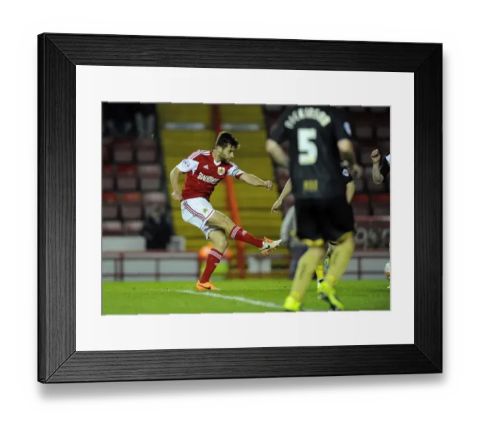 Framed Print : Bristol City's Sam Baldock Scores the Winning Goal Against Swindon Town in Sky Bet League One