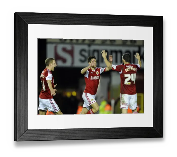 Framed Print : Bristol City Celebrates: Sam Baldock's Goal Against Swindon Town, Sky Bet League One, 2014 Framed Print : Bristol City Celebrates: Sam Baldock's Goal Against Swindon Town, Sky Bet League One, 2014