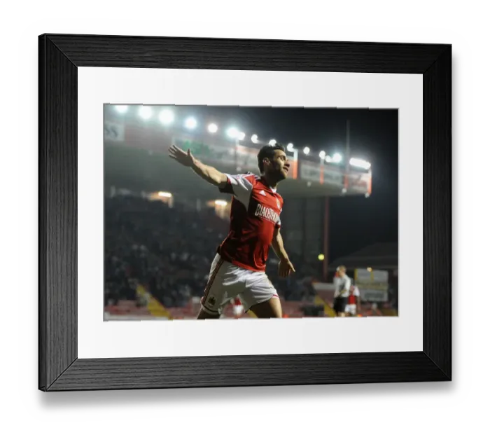 Framed Print : Sam Baldock's Double Stunner: Thrilling Moments from Ashton Gate Framed Print : Sam Baldock's Double Stunner: Thrilling Moments from Ashton Gate