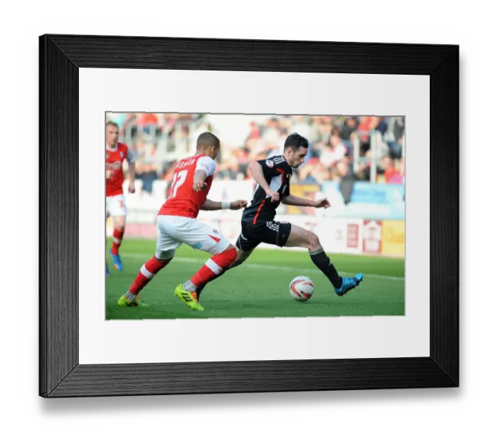 Framed Print : Clash at New York Stadium: Cunningham vs. Tavernier in Rotherham United vs. Bristol City Football Match, 2014 Framed Print : Clash at New York Stadium: Cunningham vs. Tavernier in Rotherham United vs. Bristol City Football Match, 2014