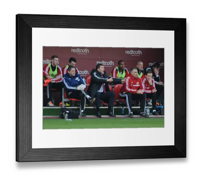 Framed Print : Steve Cotterill Encourages Bristol City at Rotherham Clash, March 2014 Framed Print : Steve Cotterill Encourages Bristol City at Rotherham Clash, March 2014