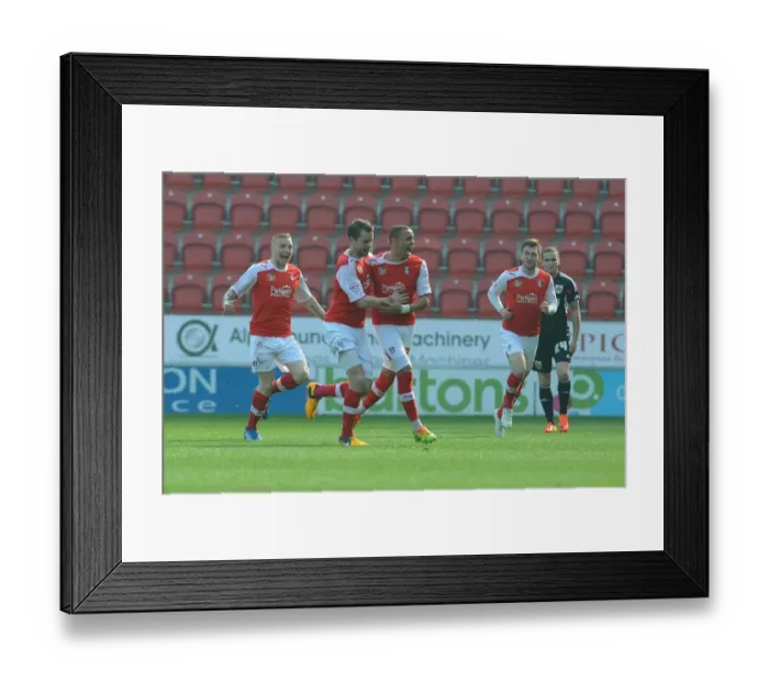 Framed Print : Rotherham United Celebrate James Tavernier's Goal Against Bristol City, March 2014 Framed Print : Rotherham United Celebrate James Tavernier's Goal Against Bristol City, March 2014