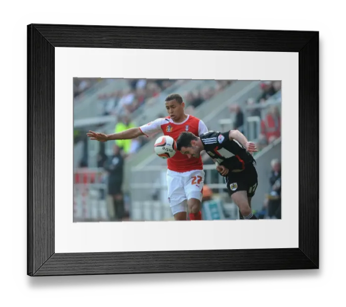Framed Print : Bristol City's Greg Cunningham vs Rotherham United's James Tavernier: A Battle for the Ball in Sky Bet League One