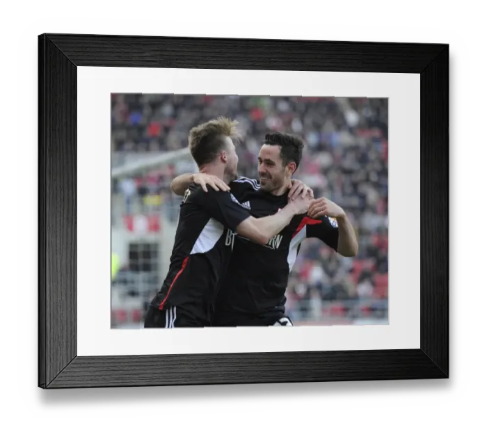 Framed Print : Thrilling Goal Celebration: Elliott and Cunningham's Unforgettable Moment (Bristol City vs Rotherham United, 2014)
