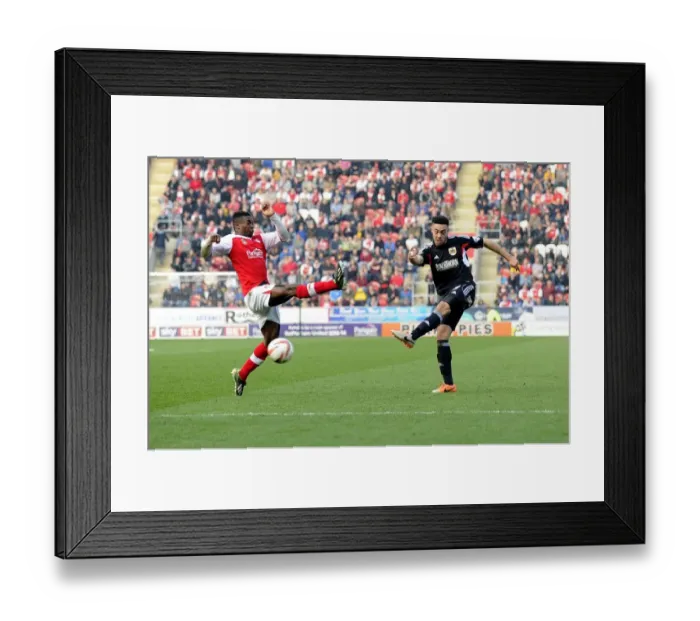 Framed Print : Derrick Williams Goes for Glory: Rotherham United vs. Bristol City, 2014