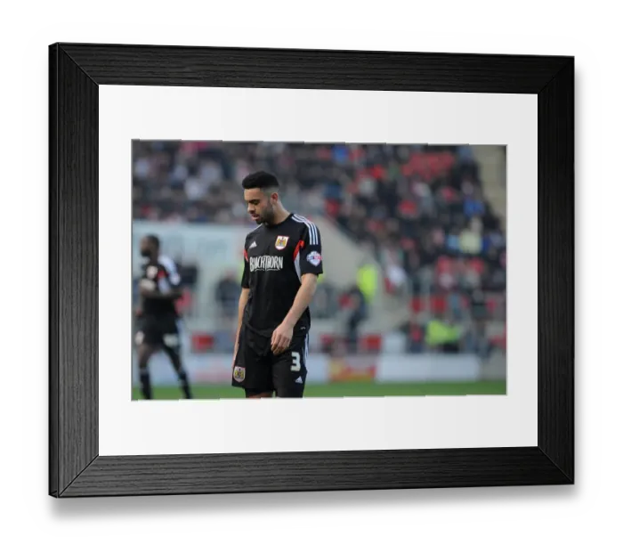 Framed Print : Derrick Williams Disappointment: Rotherham United's 2-1 Victory Over Bristol City (March 29, 2014)