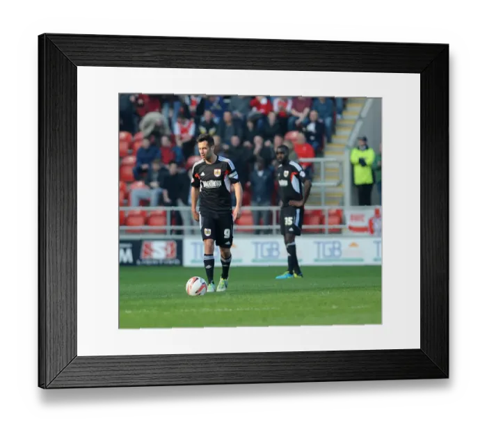 Framed Print : Bristol City's Sam Baldock Looks Disappointed as Rotherham Takes 2-1 Lead Framed Print : Bristol City's Sam Baldock Looks Disappointed as Rotherham Takes 2-1 Lead