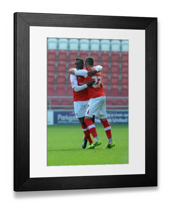 Framed Print : Rotherham United's James Tavernier and Kieran Agard Celebrate Goal vs. Bristol City (2014) Framed Print : Rotherham United's James Tavernier and Kieran Agard Celebrate Goal vs. Bristol City (2014)