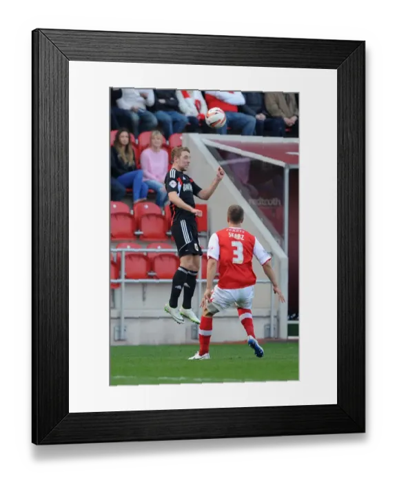 Framed Print : Bristol City's Scott Wagstaff Leaps High in Rotherham United Clash, Sky Bet League One, 2014