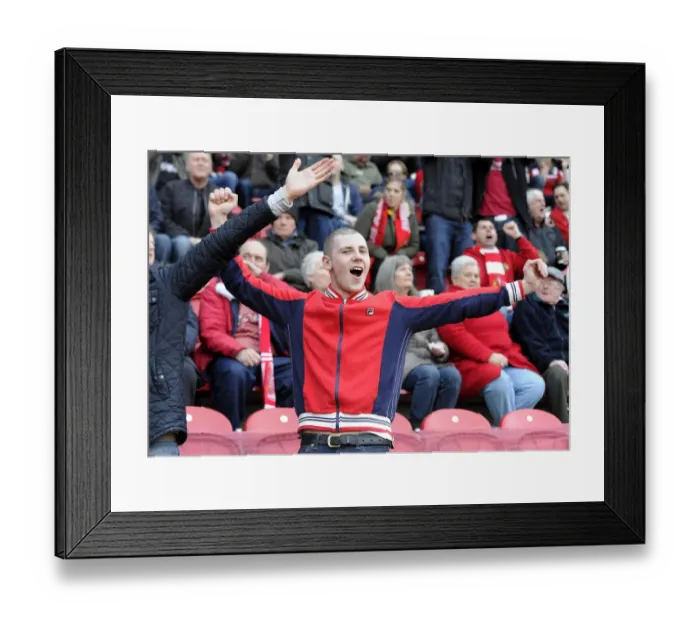 Framed Print : Bristol City Fans Goal Celebration: Rotherham United vs. Bristol City, March 2014 Framed Print : Bristol City Fans Goal Celebration: Rotherham United vs. Bristol City, March 2014