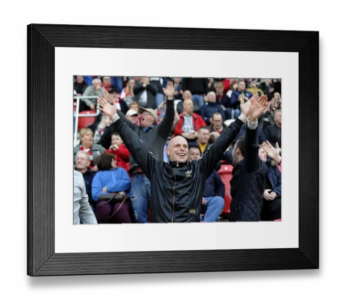 Framed Print : Bristol City Fans Celebrate Goal in Rotherham United vs. Bristol City Match, March 2014
