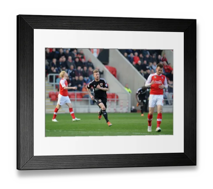 Framed Print : Euphoria Unleashed: Wade Elliott's Thrilling Goal Celebration for Bristol City vs. Rotherham United (2014)