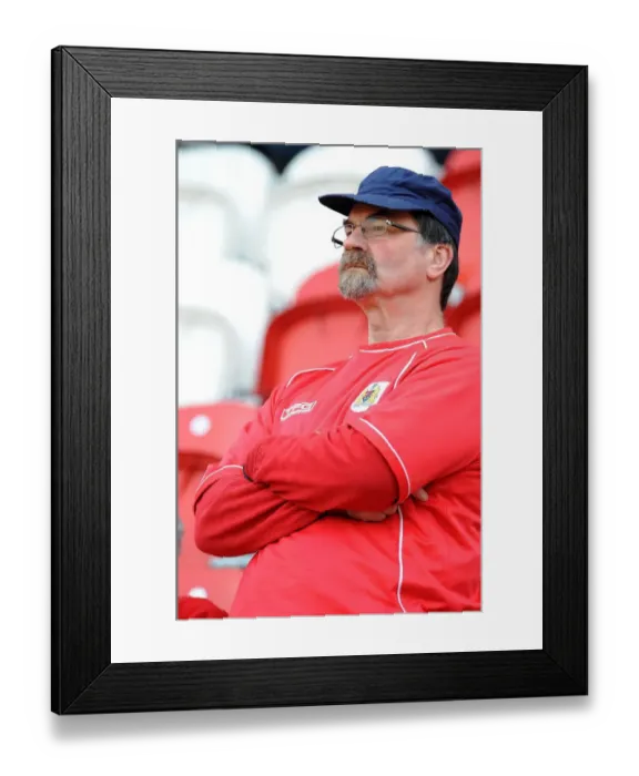 Framed Print : Bristol City Fan's Passionate Support at Rotherham United vs. Bristol City, Sky Bet League One (Mar. 29, 2014)