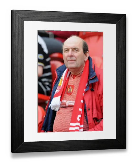 Framed Print : Unwavering Support: A Bristol City Fan at Rotherham United vs. Bristol City, Sky Bet League One (29 / 03 / 2014)