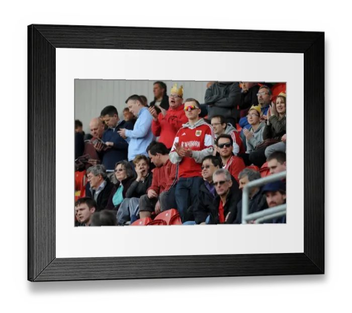 Framed Print : Bristol City Fans Cheering at Rotherham United's New York Stadium, 2014