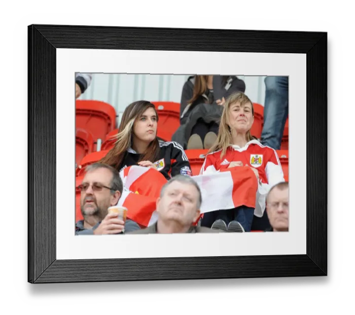 Framed Print : Bristol City Fans Cheering at Rotherham United's New York Stadium (2014)
