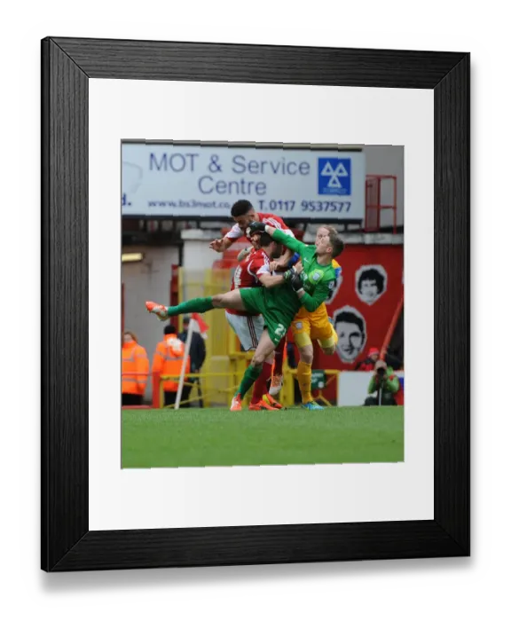 Framed Print : Clash at Ashton Gate: Williams and Rudd Engage in Heated Altercation