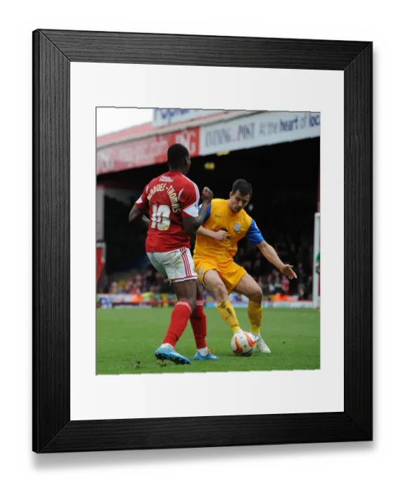Framed Print : Football Rivalry Under Scrutiny: Jay Emmanuel-Thomas vs Bailey Wright - Amidst Allegations of Spot Fixing