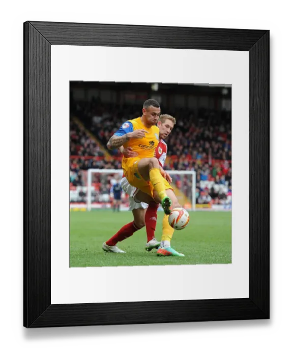 Framed Print : Battling for Supremacy: Wagstaff vs. Davies in the Heat of Bristol City vs. Preston North End Rivalry