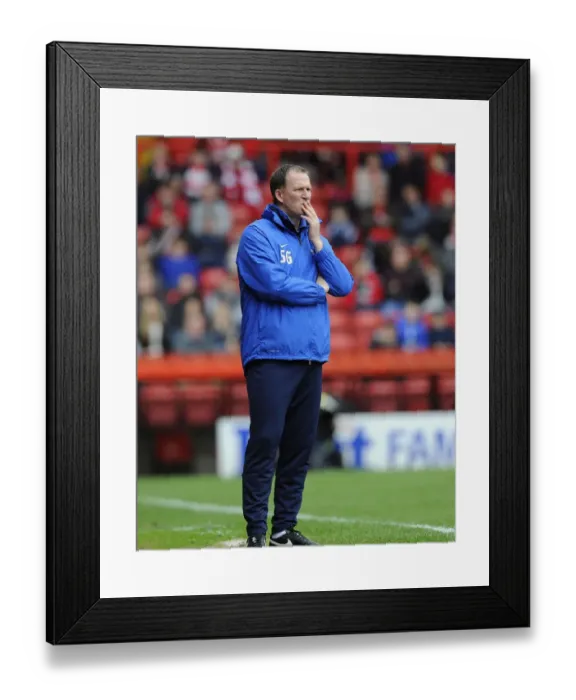 Framed Print : Simon Grayson Leads Preston North End at Ashton Gate, Bristol City vs Preston North End, Sky Bet League One