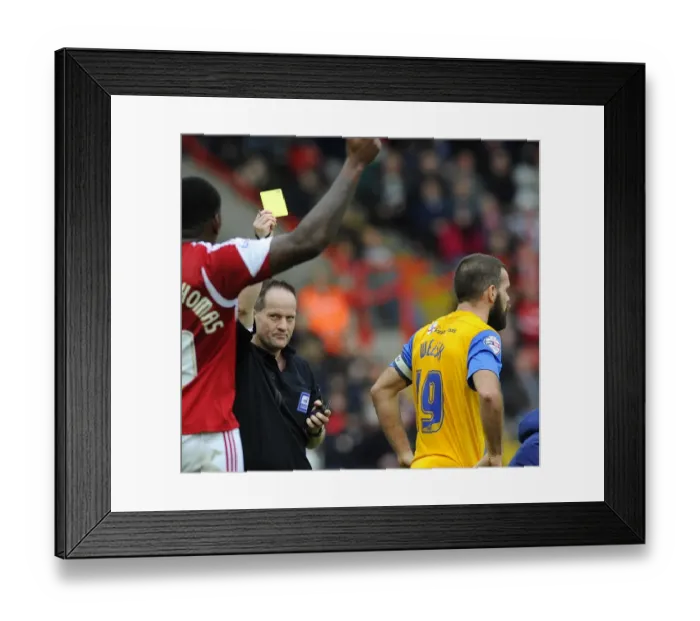 Framed Print : John Welsh Booked Amid Allegations: Spot-Fixing Scandal at Bristol City vs Preston North End (5 / 4 / 2014) Framed Print : John Welsh Booked Amid Allegations: Spot-Fixing Scandal at Bristol City vs Preston North End (5 / 4 / 2014)