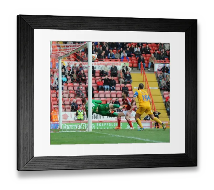 Framed Print : Bristol City's Karleigh Osborne Denied by Preston North End's Declan Rudd