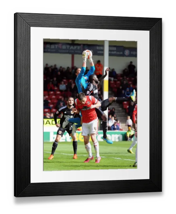 Framed Print : Battling for Supremacy: Osborne vs. O'Donnell in Walsall vs. Bristol City Football Clash