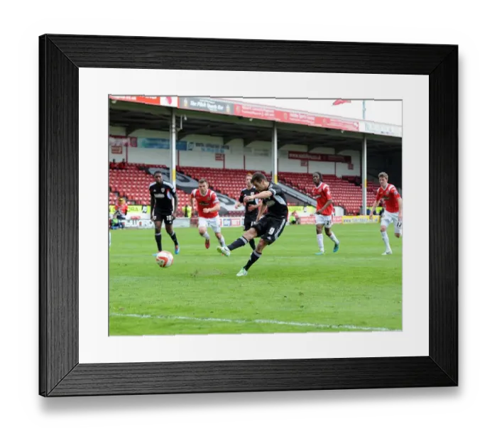 Framed Print : Bristol City's Sam Baldock Scores the Decisive Penalty: Victory at Walsall Framed Print : Bristol City's Sam Baldock Scores the Decisive Penalty: Victory at Walsall