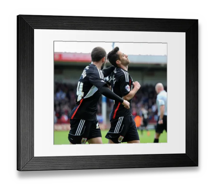 Framed Print : Battling Bruisers: Sam Baldock and Martin Paterson's Victory Dance, April 2014 Framed Print : Battling Bruisers: Sam Baldock and Martin Paterson's Victory Dance, April 2014