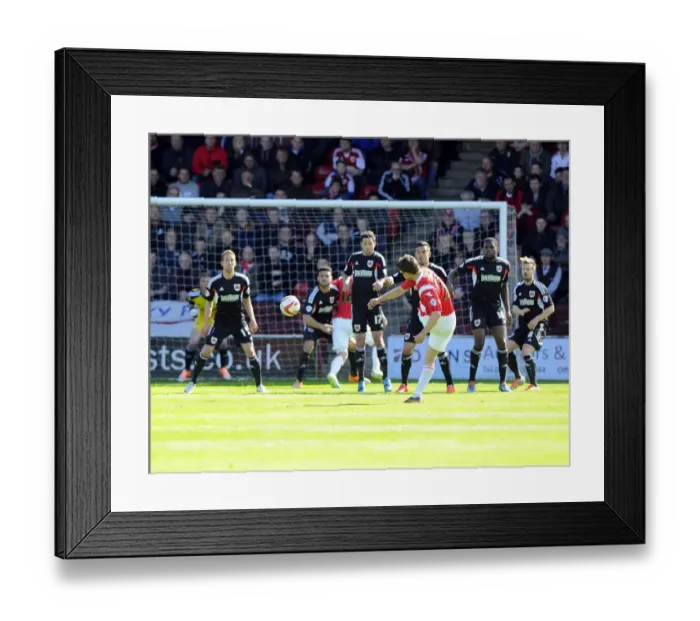 Framed Print : Wagstaff Blocks Taylor's Free Kick: Walsall vs. Bristol City, League One Rivalry Framed Print : Wagstaff Blocks Taylor's Free Kick: Walsall vs. Bristol City, League One Rivalry