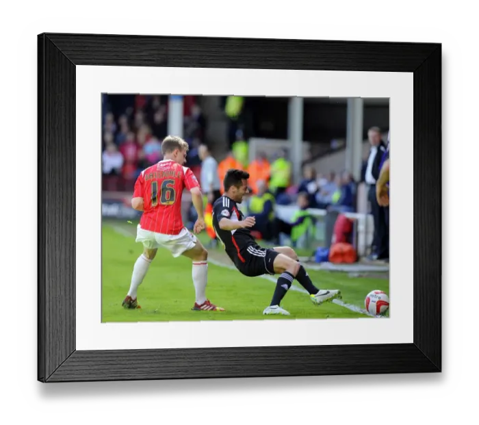 Framed Print : Bristol City's Sam Baldock Fouled by Walsall's James Baxendale during Sky Bet League One Match Framed Print : Bristol City's Sam Baldock Fouled by Walsall's James Baxendale during Sky Bet League One Match