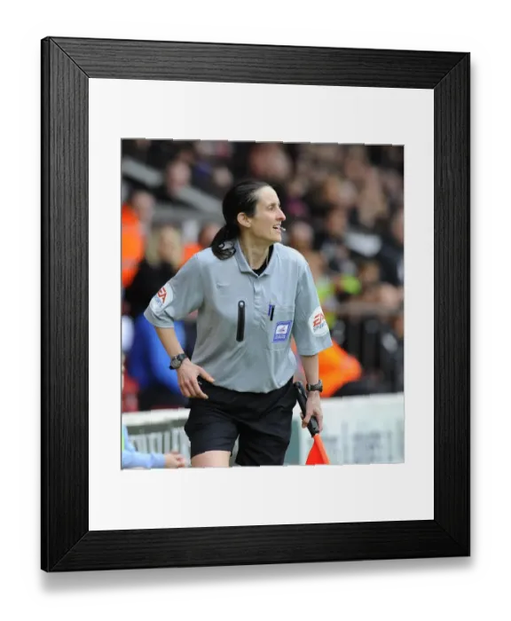 Framed Print : Walsall vs. Bristol City: Referee Assists in Sky Bet League One Clash, April 2014