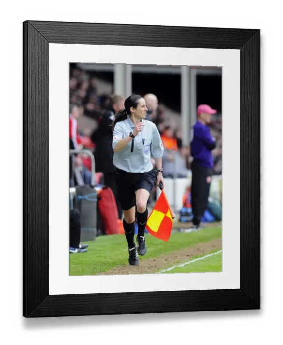 Framed Print : Referee Assists in Intense Sky Bet League One Clash: Walsall vs. Bristol City