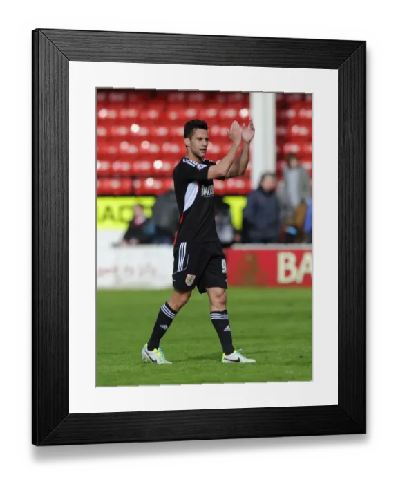 Framed Print : Bristol City's Sam Baldock Celebrates with Fans after Securing Victory over Walsall, April 2014 Framed Print : Bristol City's Sam Baldock Celebrates with Fans after Securing Victory over Walsall, April 2014