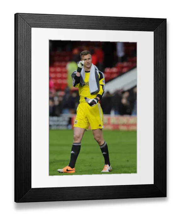 Framed Print : Bristol City's Simon Moore Saves Penalty, Secures Win Against Walsall