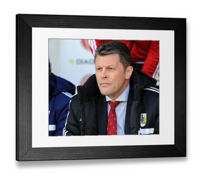 Framed Print : Steve Cotterill Leads Bristol City in Sky Bet League One Clash at Walsall, April 2014