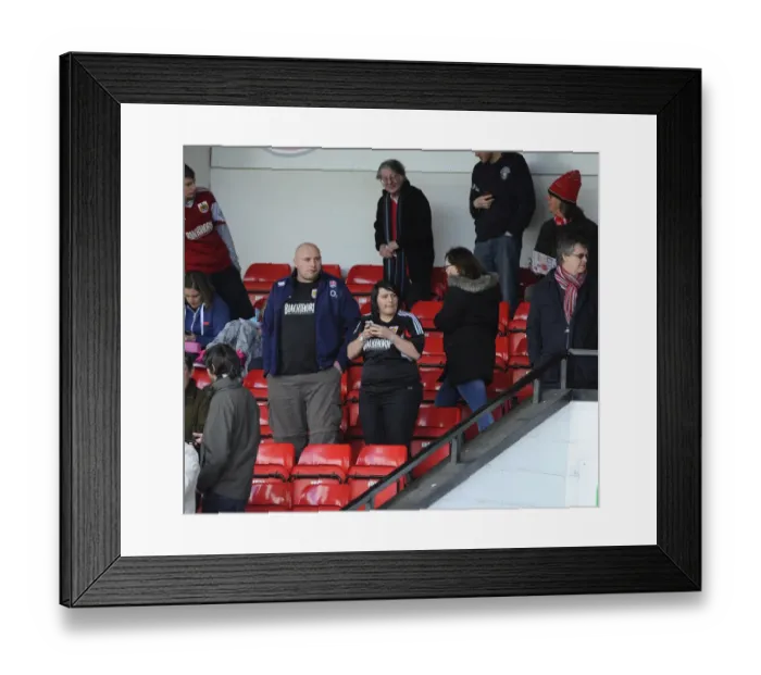 Framed Print : Bristol City Fans in Full Support at Walsall vs. Bristol City, Sky Bet League One (12 / 04 / 2014)
