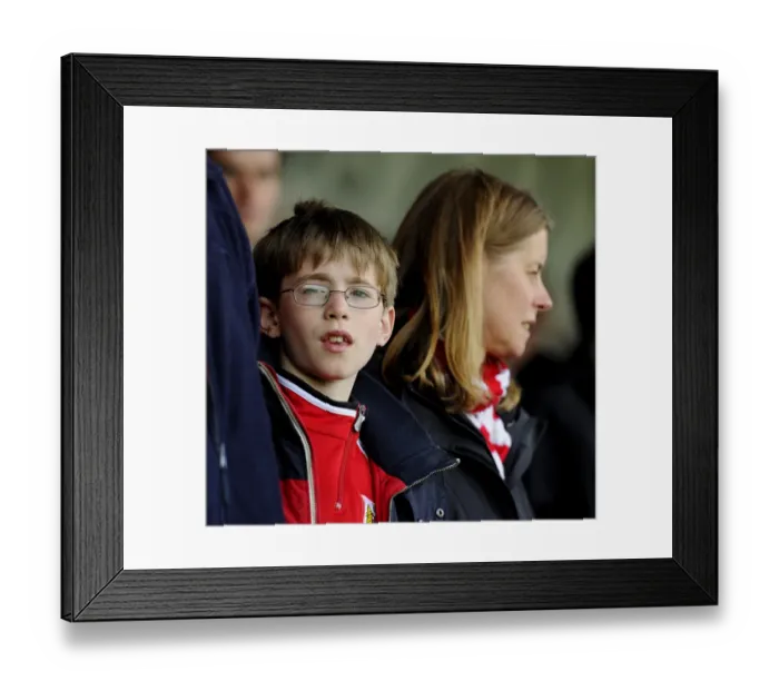 Framed Print : Bristol City Fans in Action at Walsall's Banks Stadium, April 2014