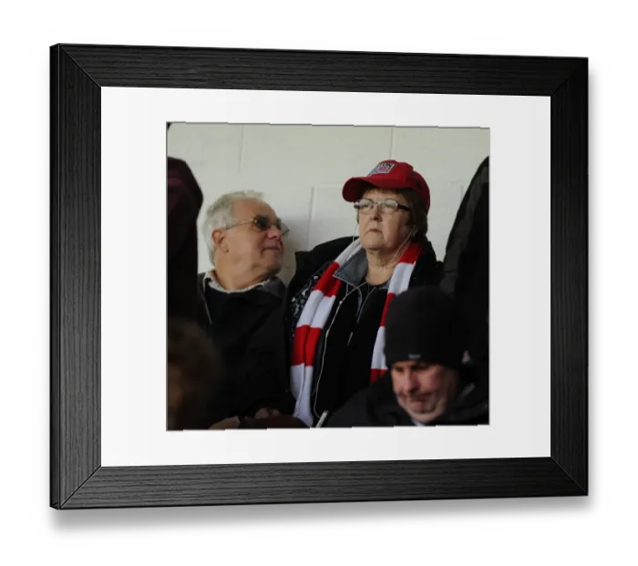 Framed Print : Bristol City Fans in Full Force at Walsall's Banks Stadium, April 2014