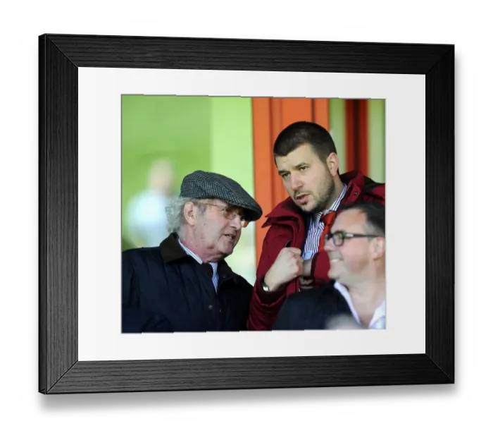 Framed Print : Bristol City FC Chairmen Keith Dawe and Jon Lansdown at Walsall's Banks Stadium Framed Print : Bristol City FC Chairmen Keith Dawe and Jon Lansdown at Walsall's Banks Stadium