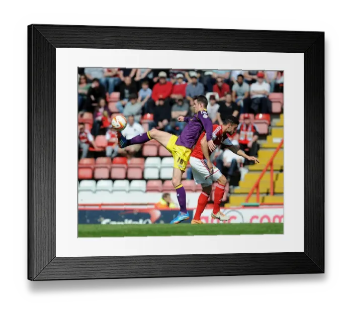 Framed Print : Bristol City vs Notts County: Intense Moment between Derrick Williams and James Spencer