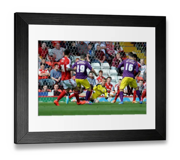 Framed Print : Bristol City Goalkeeper Simon Moore Saves Ronan Murray's Shot - Bristol City vs Notts County, Sky Bet League One, 2014 Framed Print : Bristol City Goalkeeper Simon Moore Saves Ronan Murray's Shot - Bristol City vs Notts County, Sky Bet League One, 2014