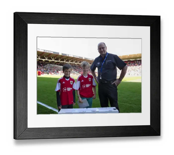 Framed Print : Through Their Joy: Young Fans Luca Fortuna and Leo Worlock Receive Football Prize after an Exciting Match at Ashton Gate (Bristol City v Notts County, 2014) Framed Print : Through Their Joy: Young Fans Luca Fortuna and Leo Worlock Receive Football Prize after an Exciting Match at Ashton Gate (Bristol City v Notts County, 2014)